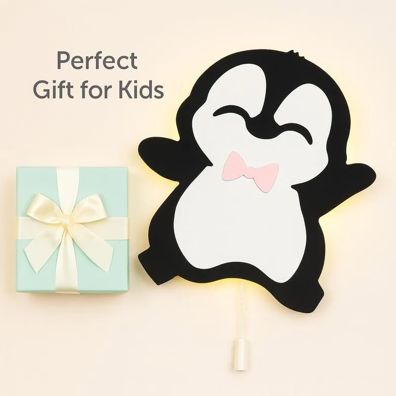 Snuggle Penguin Battery Operated MDF Wall Lamp media 5