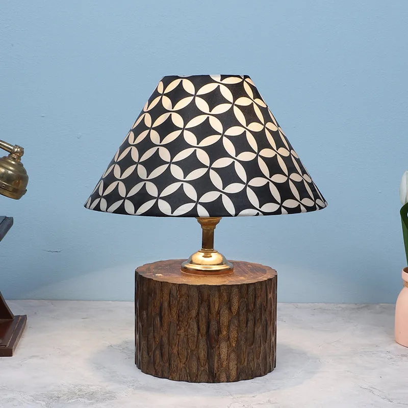 Tatami Trunk Printed Mango Wood Table Lamp - Black,White,Brown media 2