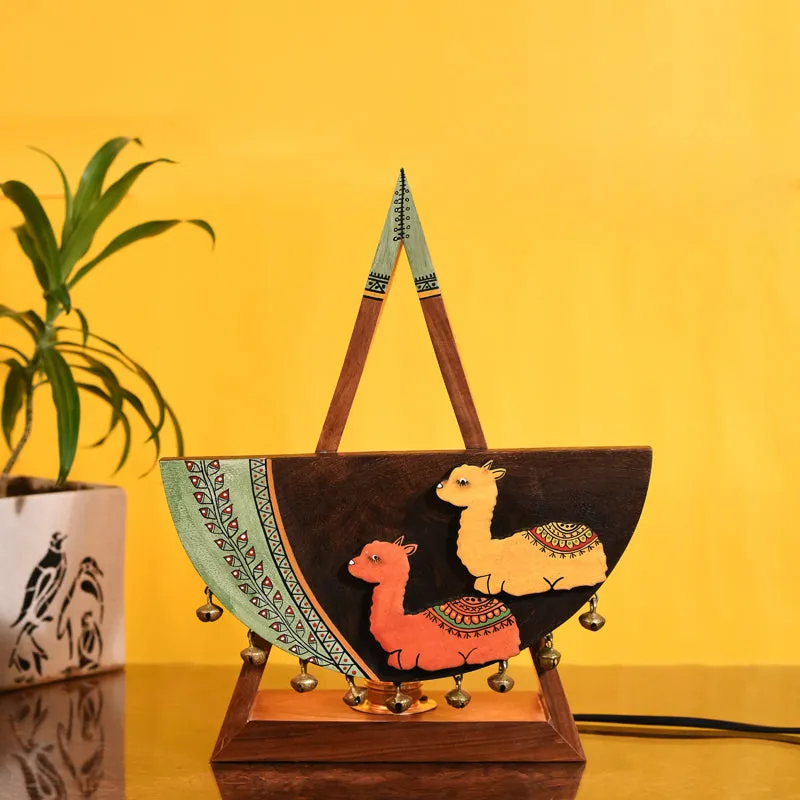 Camelia Handcrafted Wooden Table Lamp - Multicolor media 3