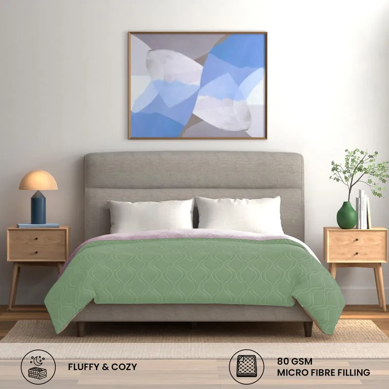 Urban Space Triad Reversible Comforter (Sage Green, Blush Pink) - 80 GSM media 4