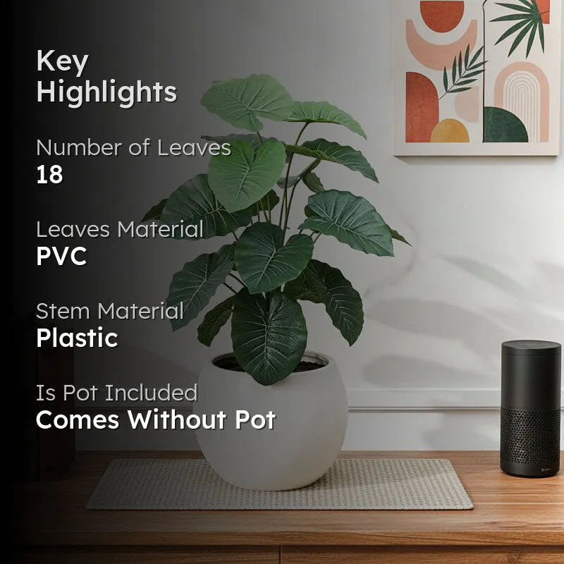 Serene Space Alocasia Artificial Plant Without Pot - 2.3 Feet media 2