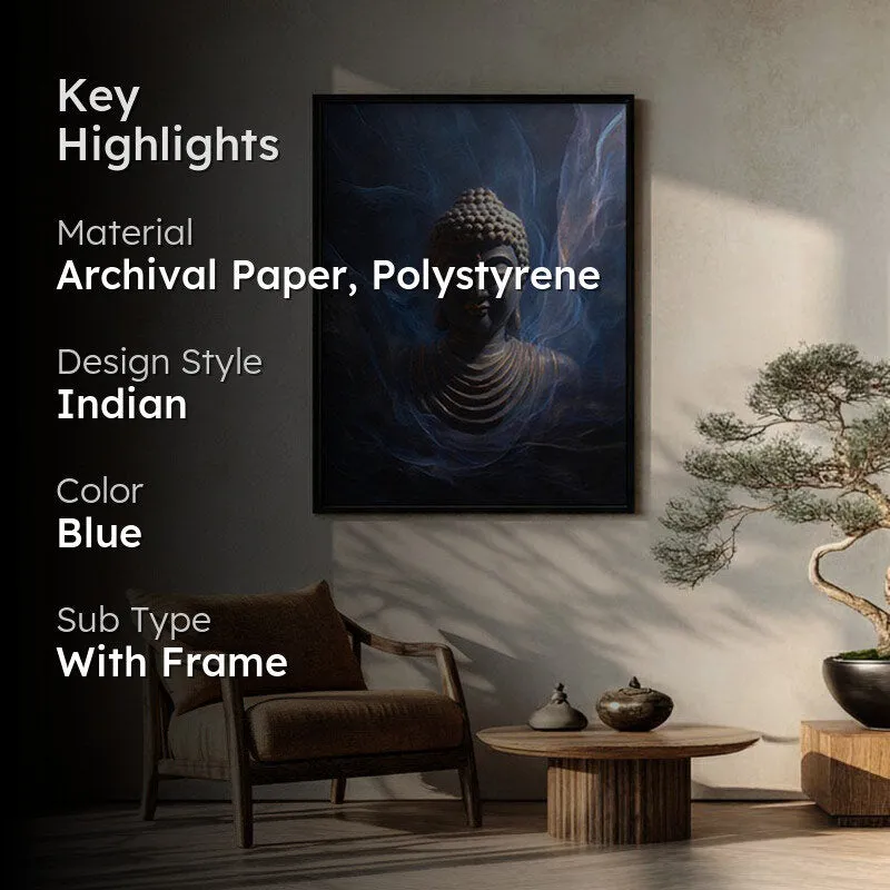 Cosmic Buddha Archival Paper Wall Painting With Black Frame media 2