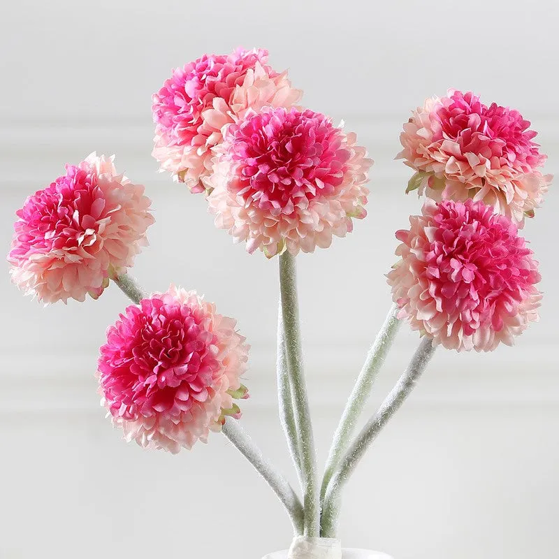 Pom Pom Artificial Flowers - Peach media 4