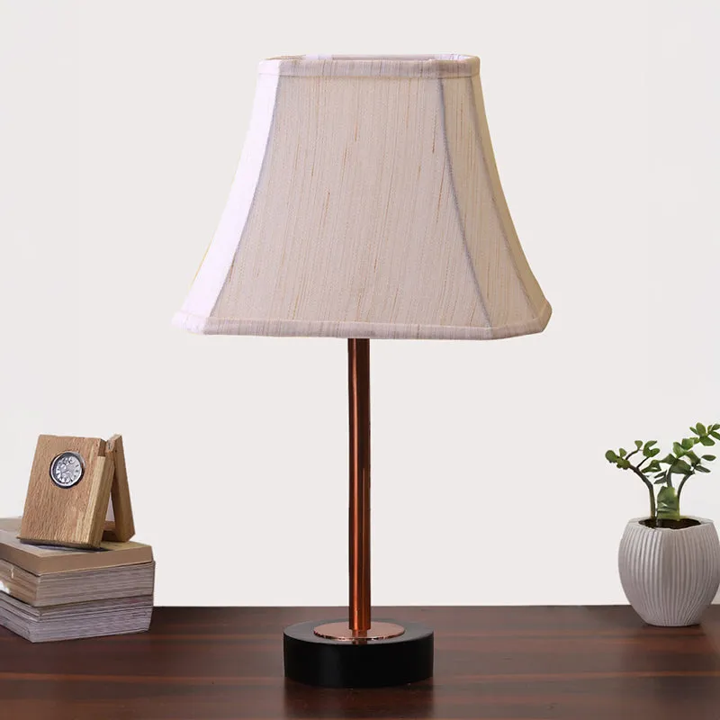 Ceylon Rodin Wooden Table Lamp - OffWhite,Copper,Black media 3