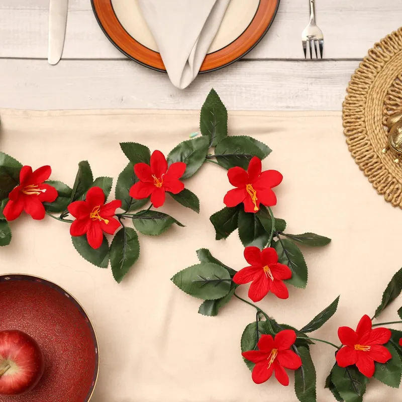 Fiora Artificial Lily Creeper (Red) Set of Five media 3