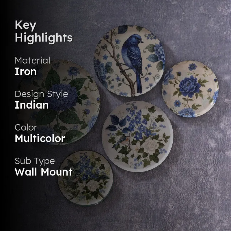 Serene Birdsong Wall Plates - Set of Five media 2