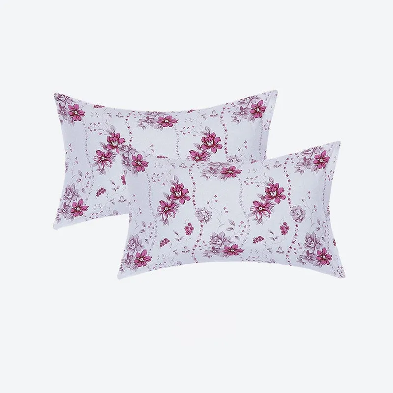 Monte Carlo Petal Matrix Cotton Bedsheet (White,Pink) - 104 TC media 9