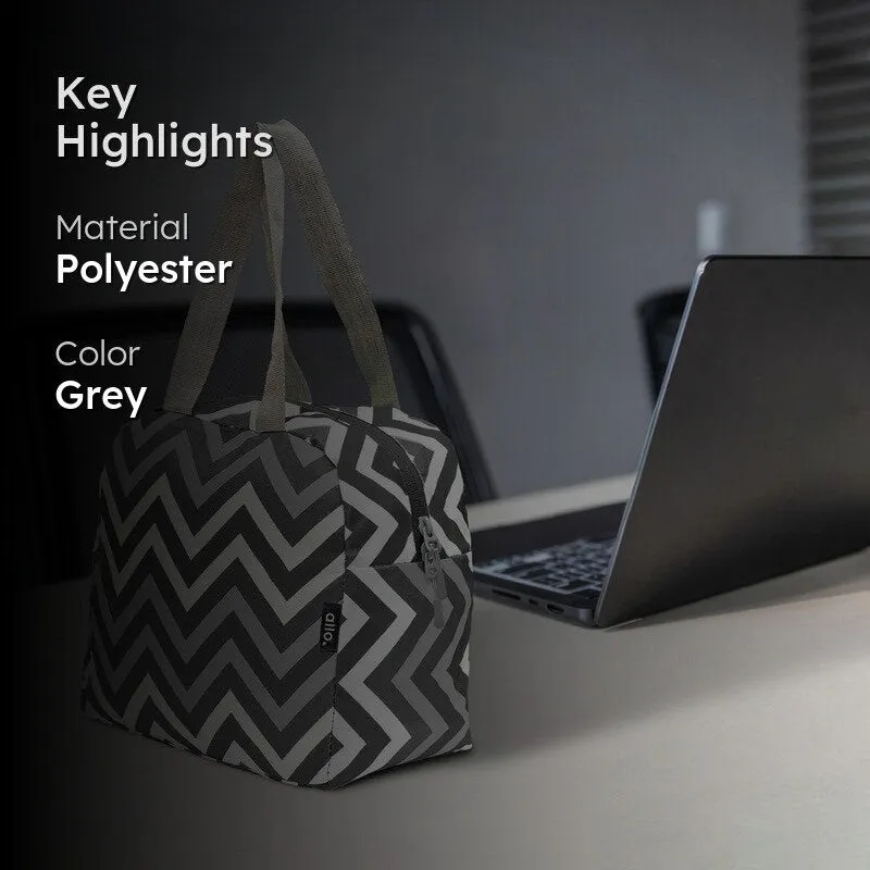 Hexiq Polyester Lunch Bag - Black & White media 2