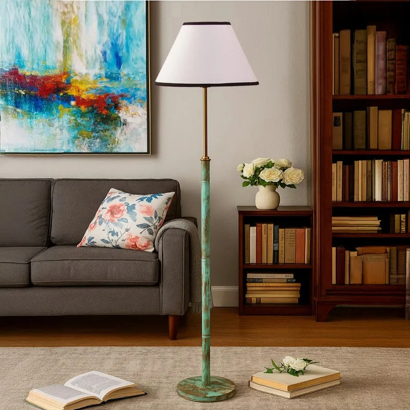 Canyon Glow Wooden Floor Lamp - White & Black media 4