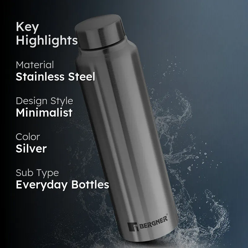 Bergner Aqua Lock Leakproof Stainless Steel Bottle (Silver) - 1000 mL media 2