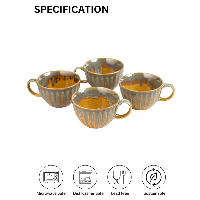 Porcelli Ceramic Coffee Mug (300 mL Each) - Set of Four media 3