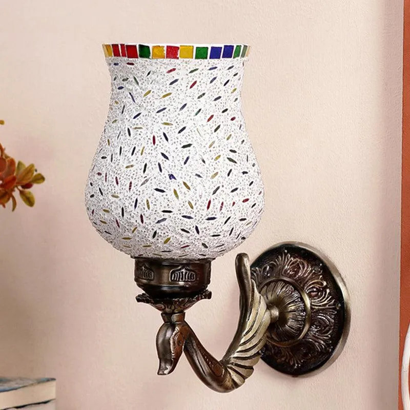Nira Retro Mosaic Glass & Metal Wall Lamp media 3