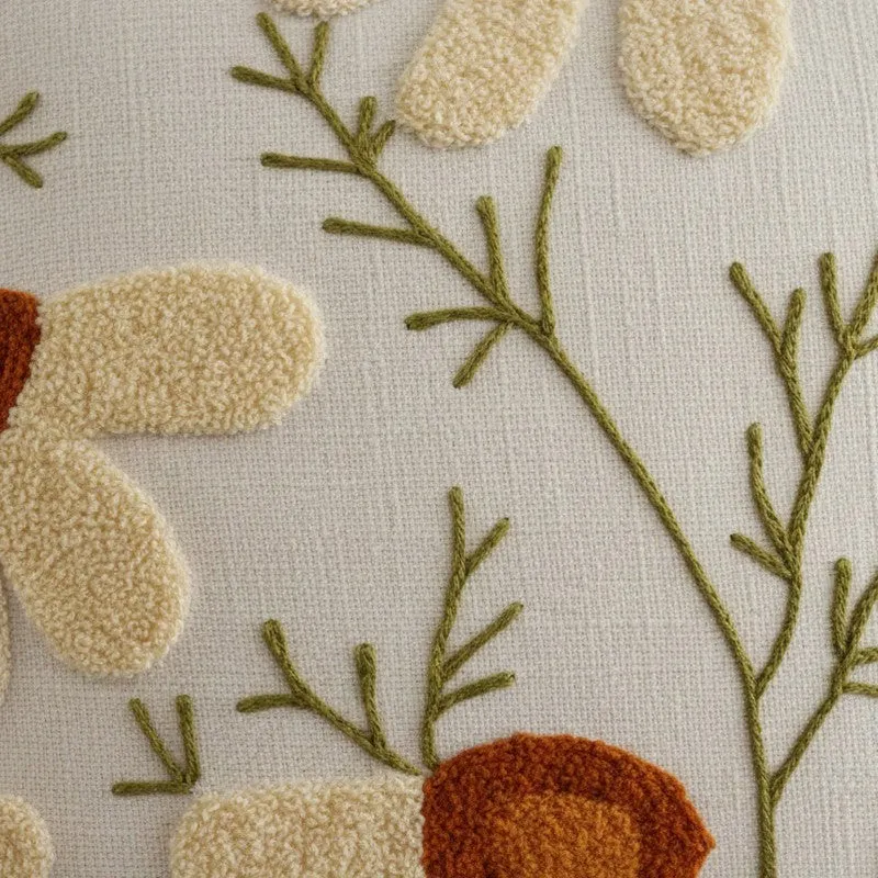 Thread Petals Tufted Cotton Cushion Cover media 6