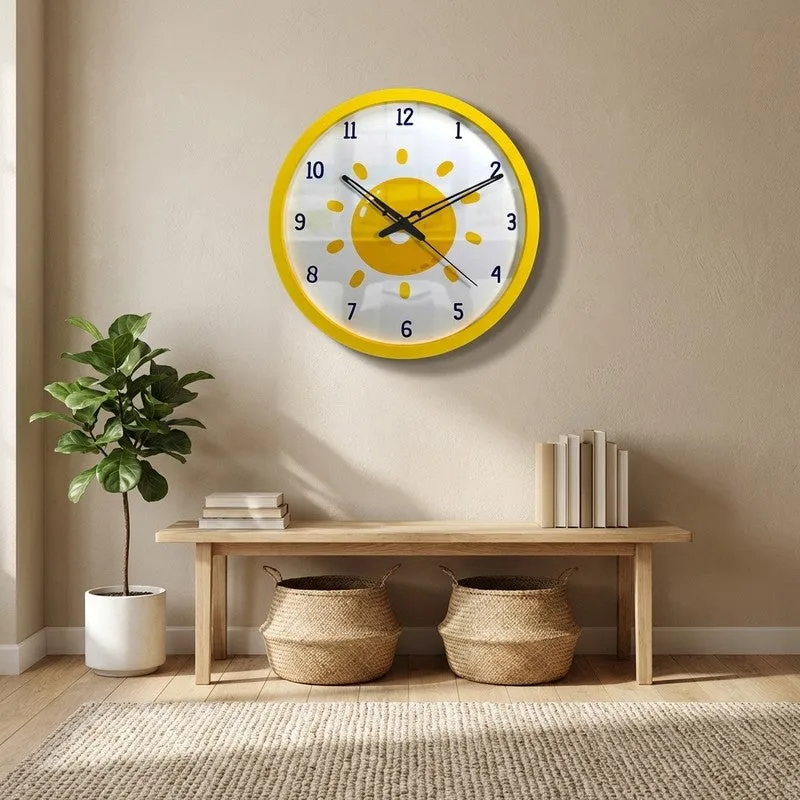 Sunlet Yellow MDF Wall Clock media 1