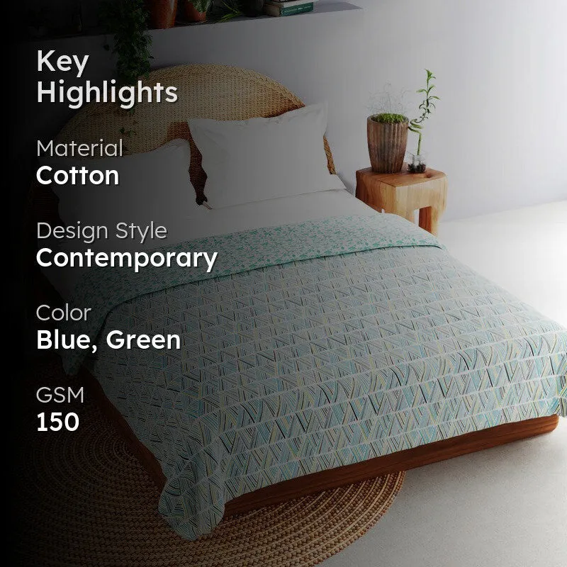 Ylric Cotton Dohar - Blue,Green - 2