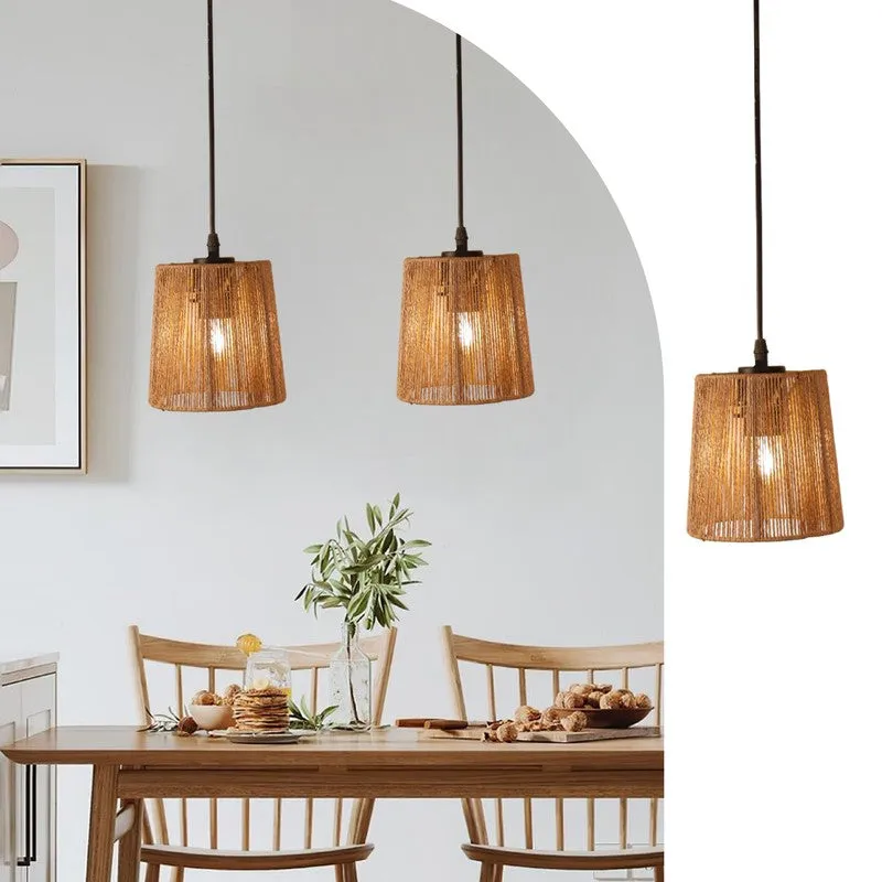 Zerron Ceiling Raffia Ceiling Lamp media 4
