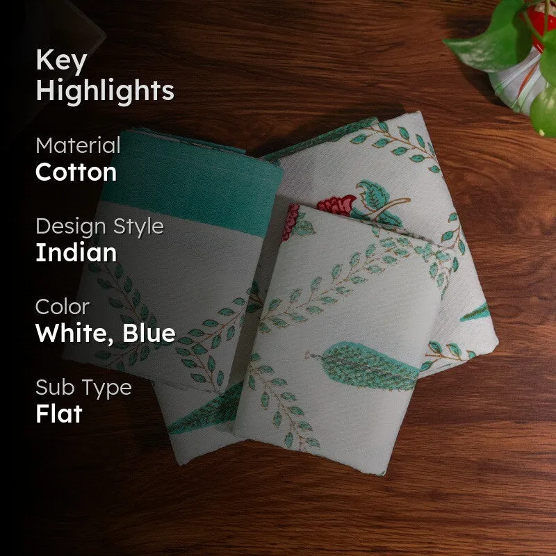 Desert Bloom Cotton Towels (Sky Blue) - Three Piece Set media 2