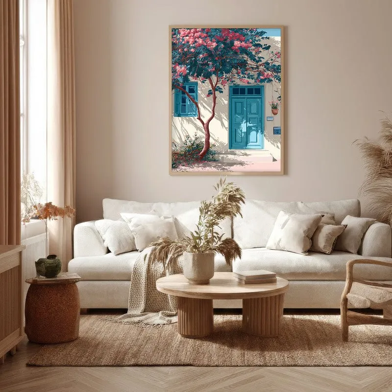 Sunlit Wall Canvas Wall Painting - Brown Frame media 5
