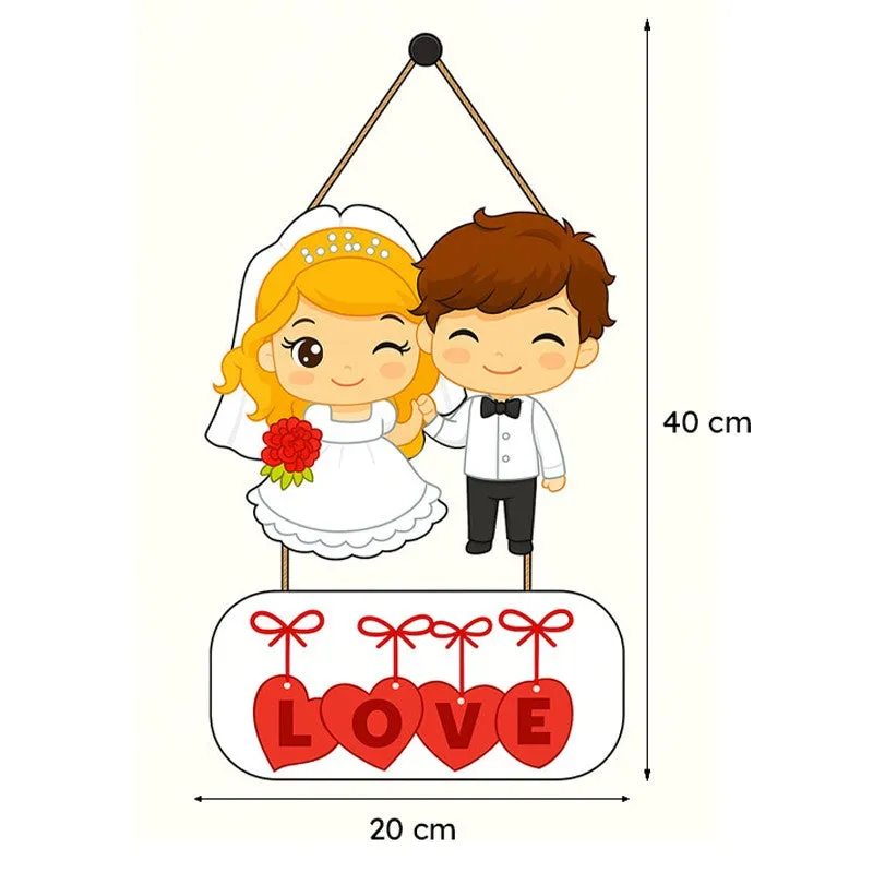 Cute Bride n' Groom Polyester & MDF Wall Hanging media 7