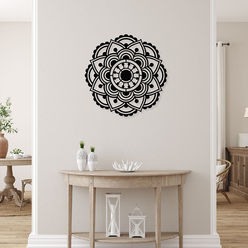 Nelsa Mandala Black Iron Wall Accent
