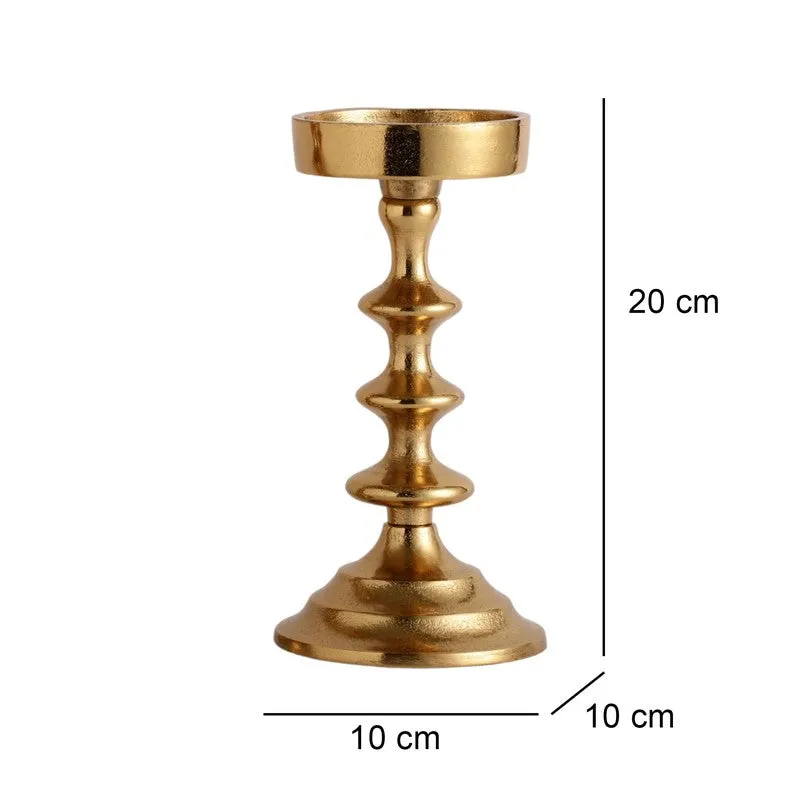 Elegant Pedestal Candle Holder - Gold media 7