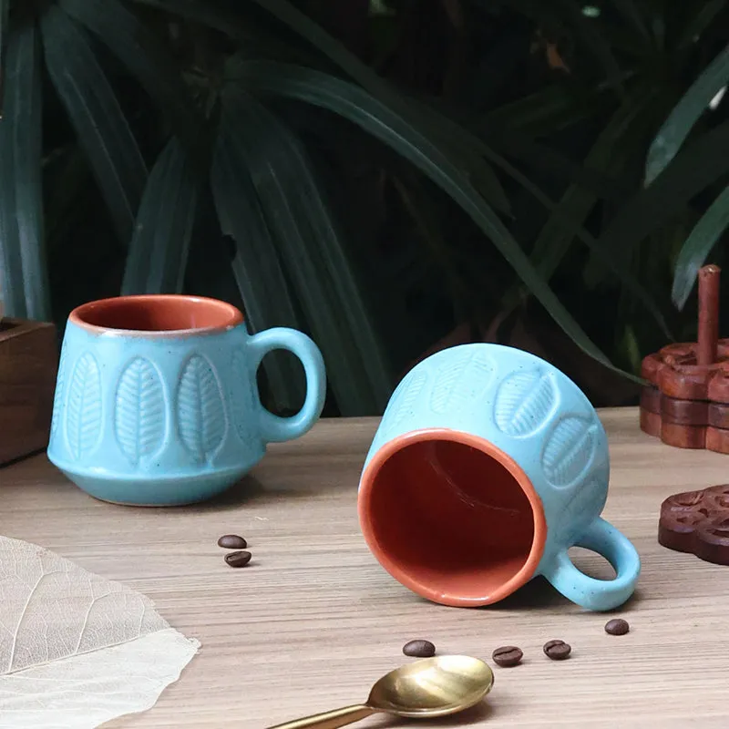 Adriano Ceramic Tea Cup (240 mL/Blue) media 4