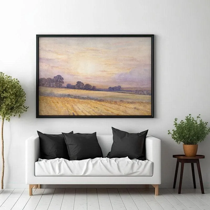 Sunset Serenity Landscape Canvas Wall Painting - Black Frame media 3