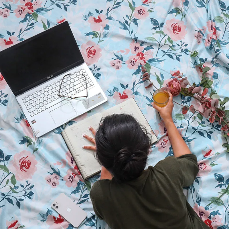 Rosina Floral Cotton Comforter (Pink) - 180 GSM - 7