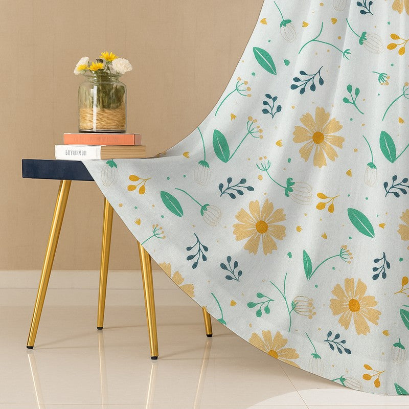 BloomSpry Cotton Curatains (green,orange) - Set Of Two media 5