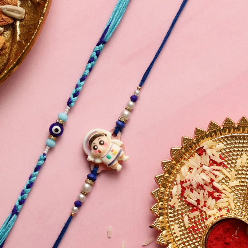 Astronaut Rakhi with Roli Chawal - Three Piece Set media 3