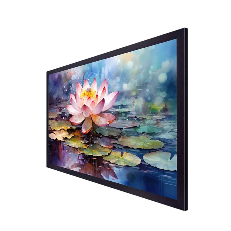 Lotus Blush Canvas Wall Painting With Frame media 7