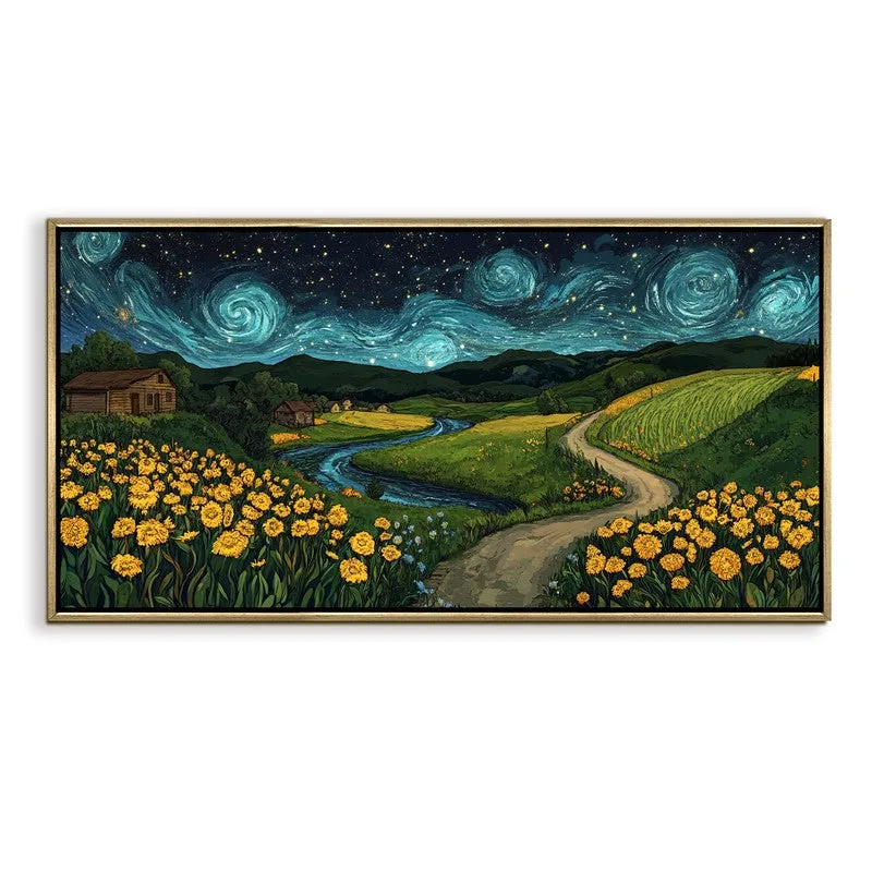 Stardust Canvas Wall Painting With Frame media 3
