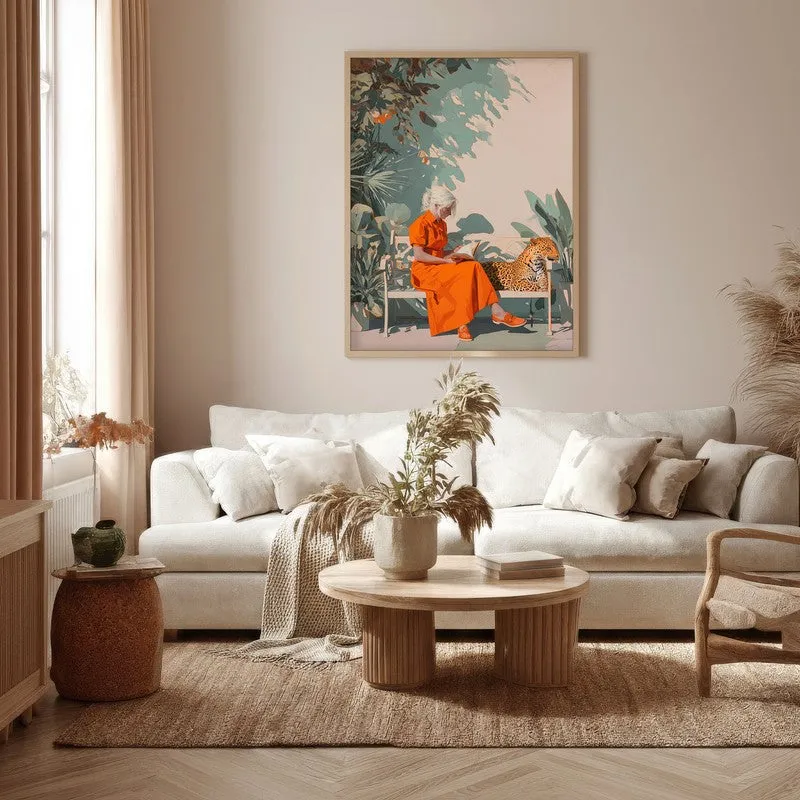 Jungle Solace Canvas Wall Painting - Brown Frame media 5