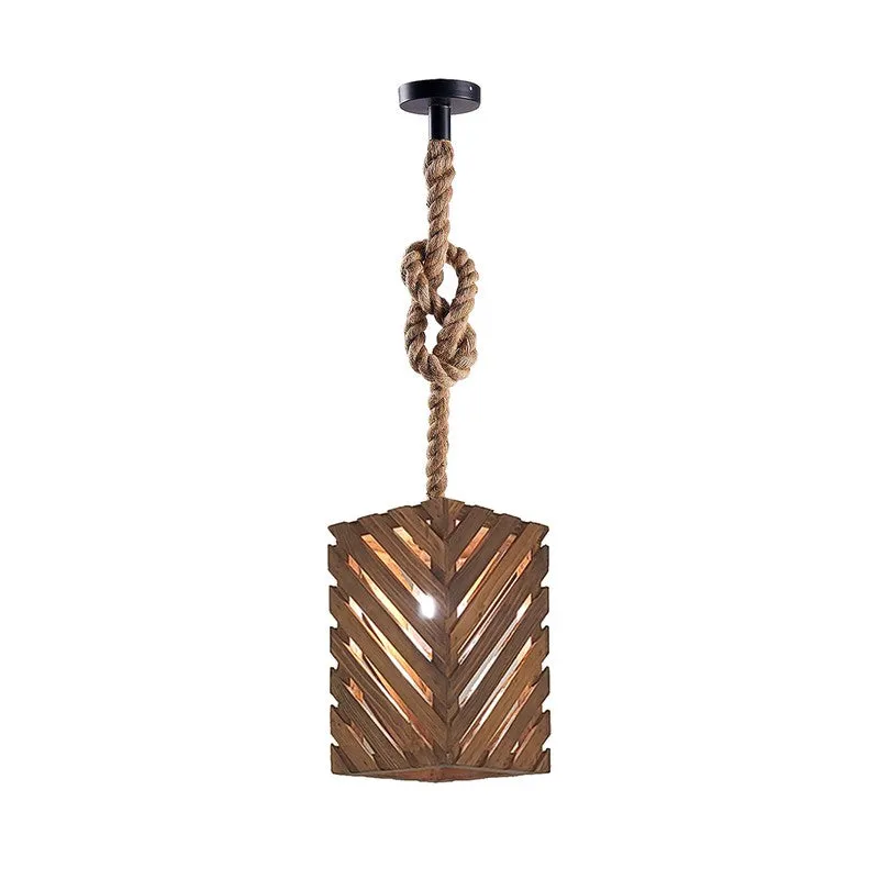 HexaCage Wooden Ceiling Lamp - Brown media 7