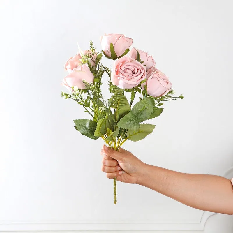 Petaluxe Rose Fabric Artificial Flower - Pink media 4