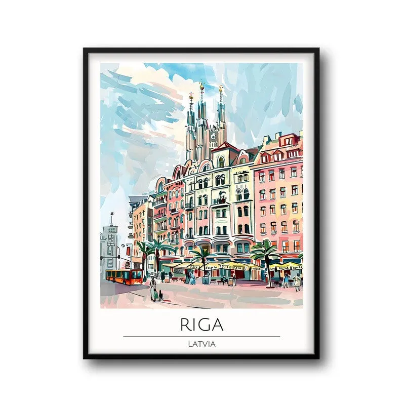 Vintage Riga Framed Canvas Wall Painting media 5
