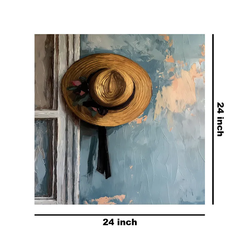 Straw Hat On Wall Painting media 8