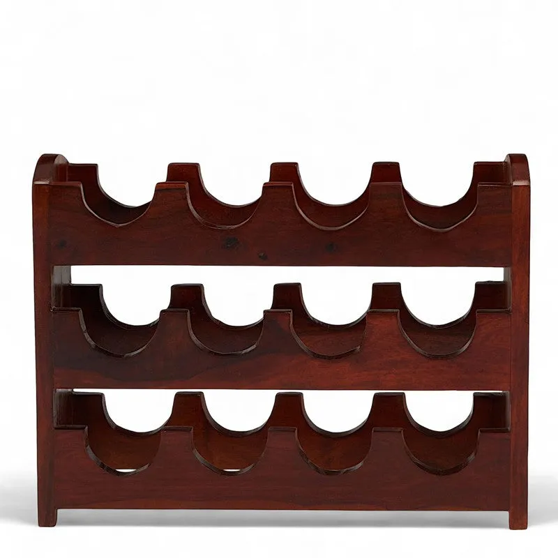 Yverox Sheesham Wooden Wine Rack - Red media 3