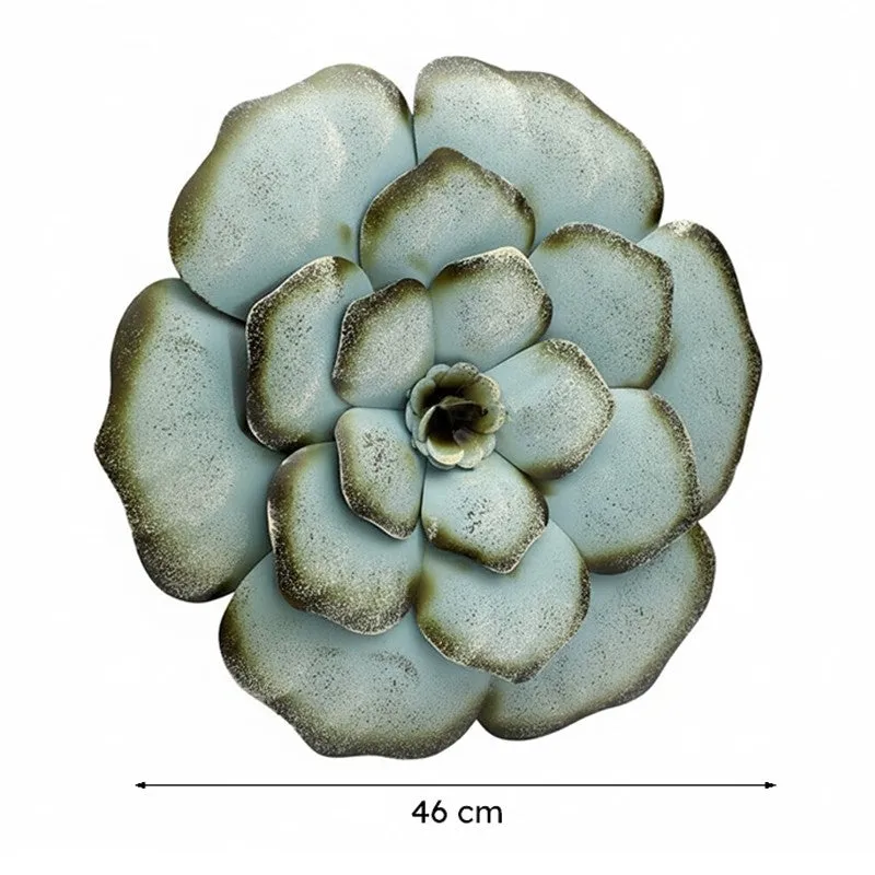 Rose Bloom Metal Wall Accent- Blue media 6