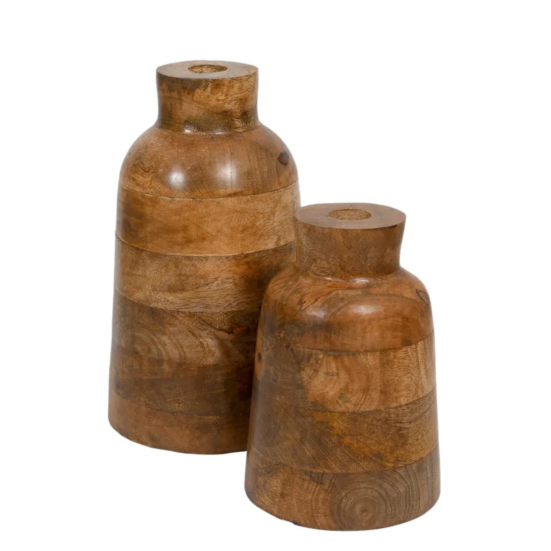 Fitosha Mango Wood Vase - Set Of Two media 5