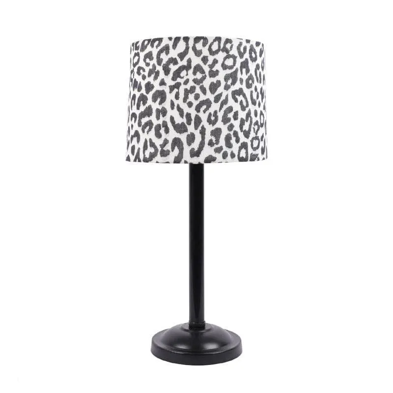 Leopard Hide Monroe Fabric Table Lamp - Black,White media 4