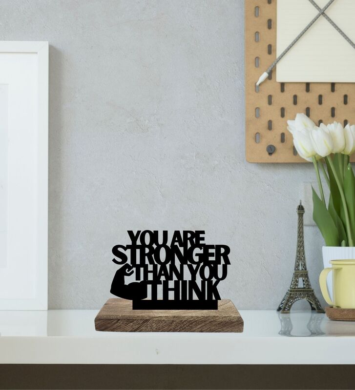 Strong Mind Bold Execution Typography Showpiece - Set Of Two media 3