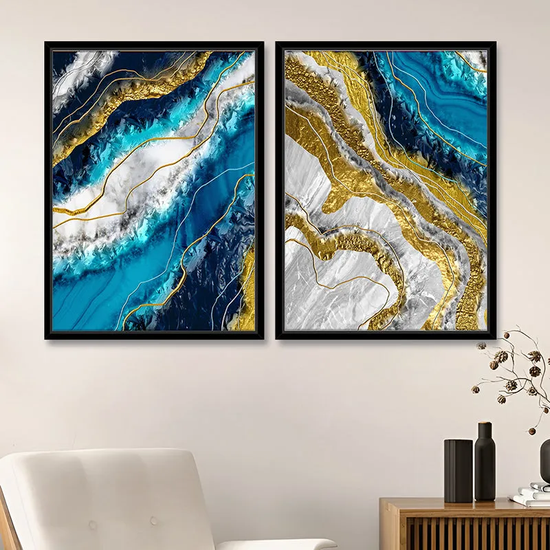 Foiled Strata Wall Art - Set Of Two media 1