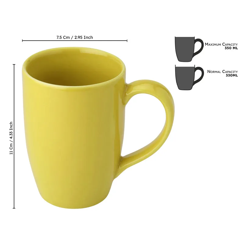 Kopi Ceramic Coffee Mug (Yellow/350 mL Each Each) - Set Of Six media 8
