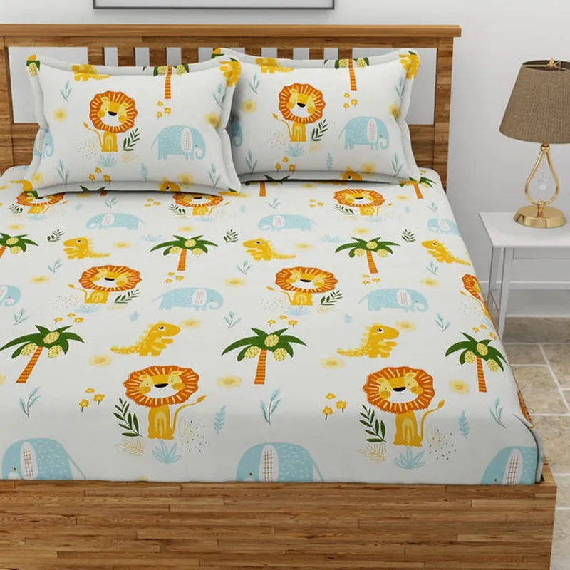 Madagascar Kids Microfiber Bedsheet (Off White) - 130 GSM media 3
