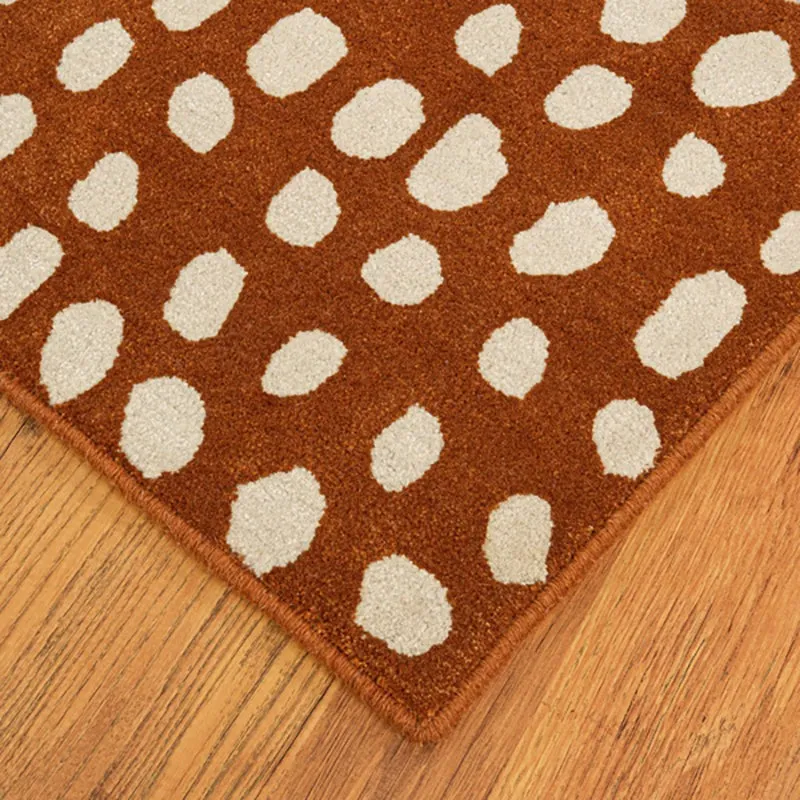 Elatus Hand Tufted Abstract Wool & Nylon Carpet - Brown & Beige media 6