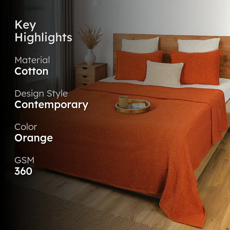 Solara Whim Handloom Bedcovers - Orange media 2