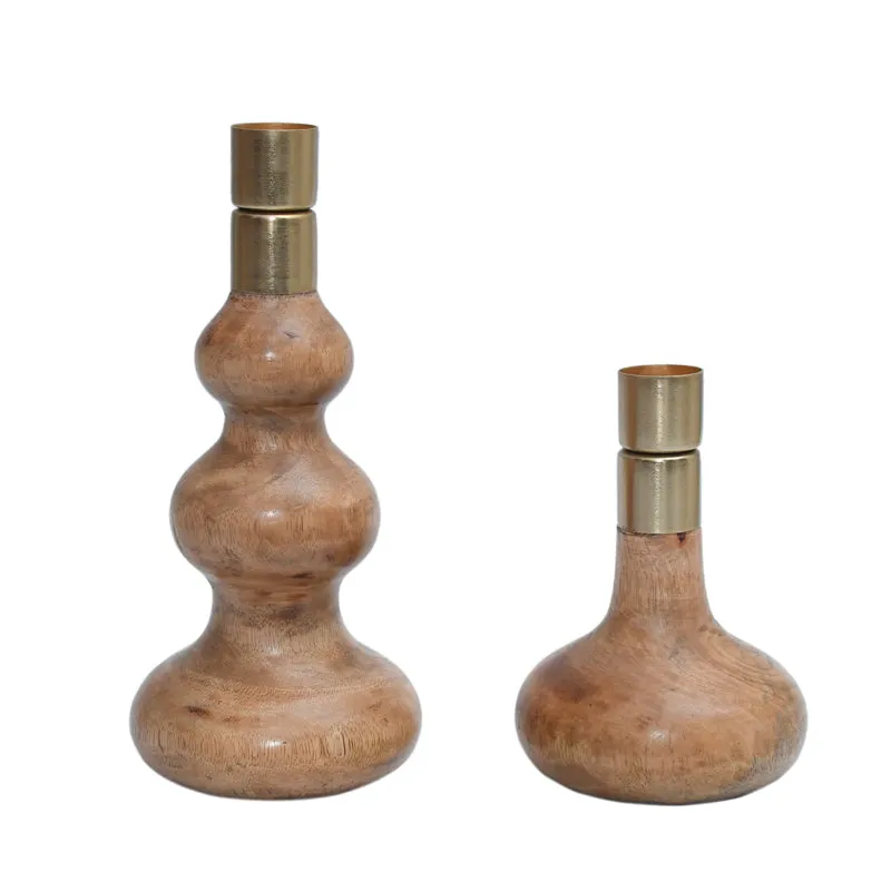 Narelle Mango Wood Candle Holder - Set Of Two media 3