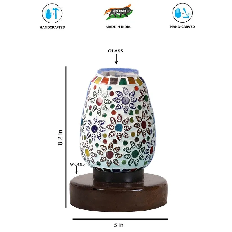 Aurelinea Glass Table Lamp With Wooden Base - Multicolor media 8