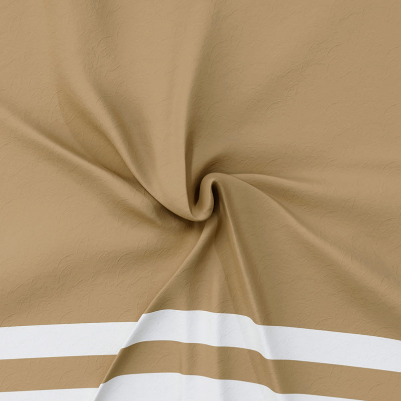 Nautica Dune Line Cotton Bedsheet (Tan & White) - 500 TC media 6